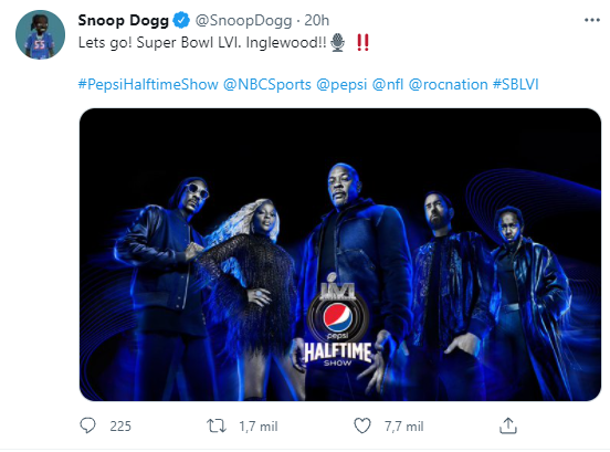Snoop Dogg en el show de medio tiempo del Super Bowl